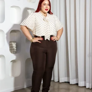 Pantalón Curvy Tipo Zara Café Talla Extra