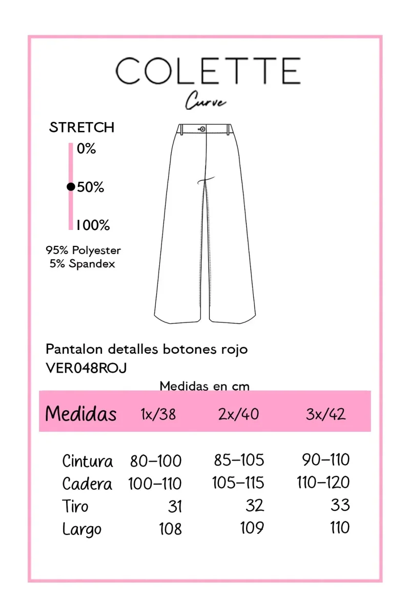 Pantalón Detalle Botones Curvy Negro - Imagen 4