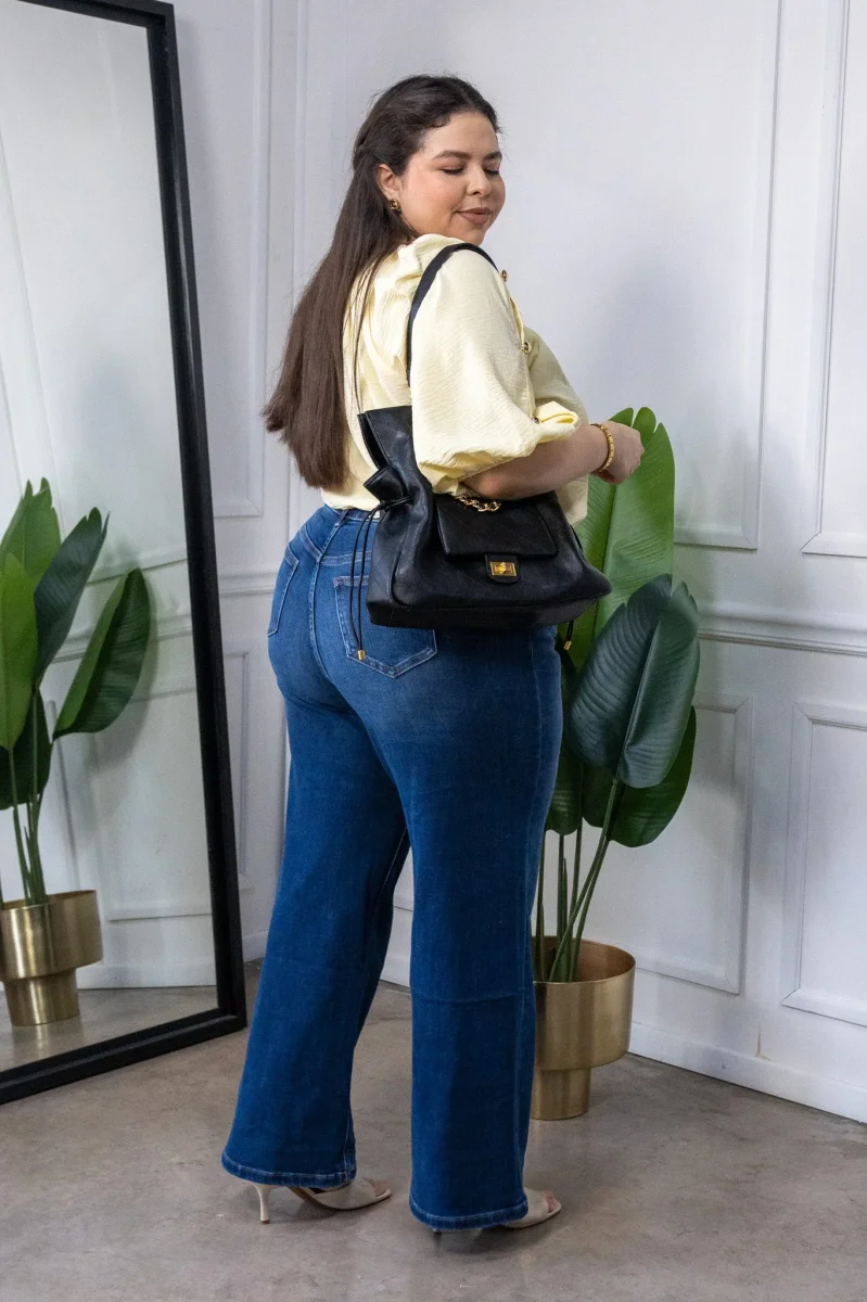 Blusa Curvy Botones Mangas Faról Amarillo - Imagen 8