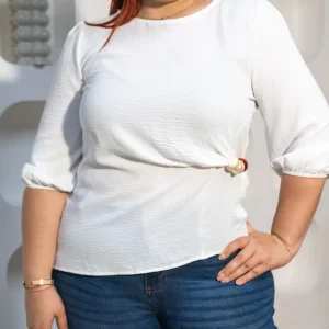 Blusa Lisa Detalle Carey Curvy Blanca