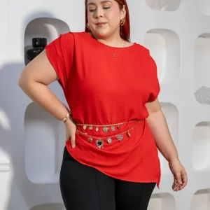 Blusa Asimétrica Curvy Roja