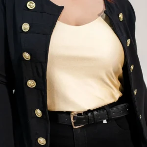 Jacket con Botones Curvy Negro