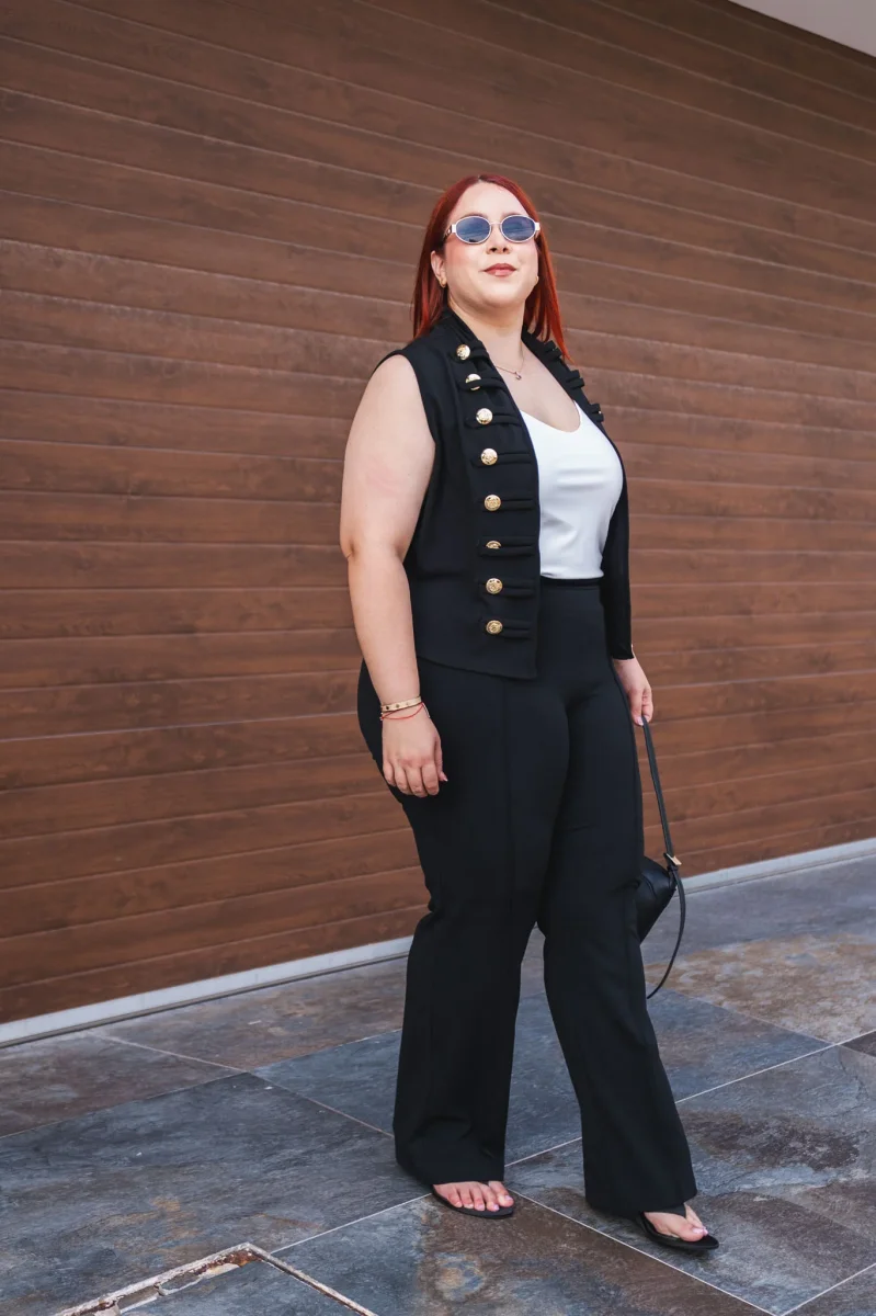 Chaleco Detalle Botones Curvy Negro - Imagen 6