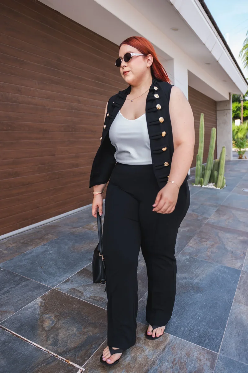 Chaleco Detalle Botones Curvy Negro - Imagen 7