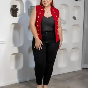 Jeans Skinny Curvy Negro Liso Ajuste Estiliza