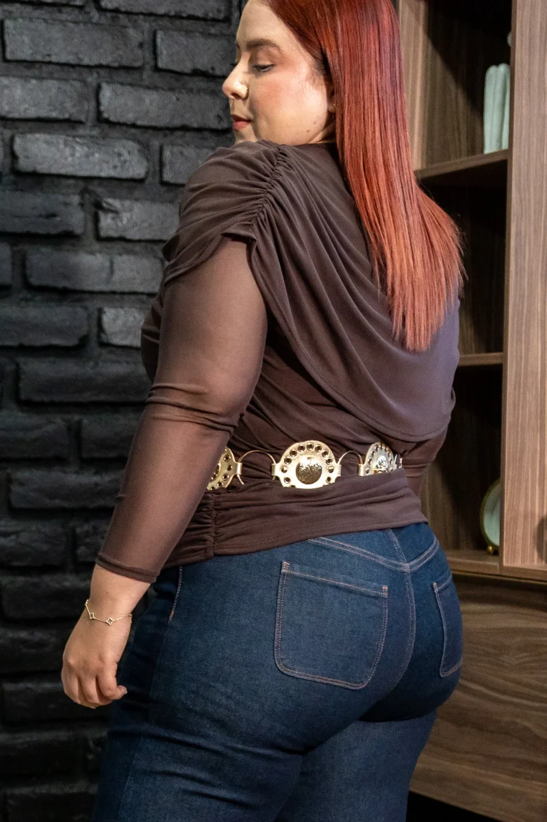 Blusa Mesh con Capas Curvy Cafe - Imagen 8