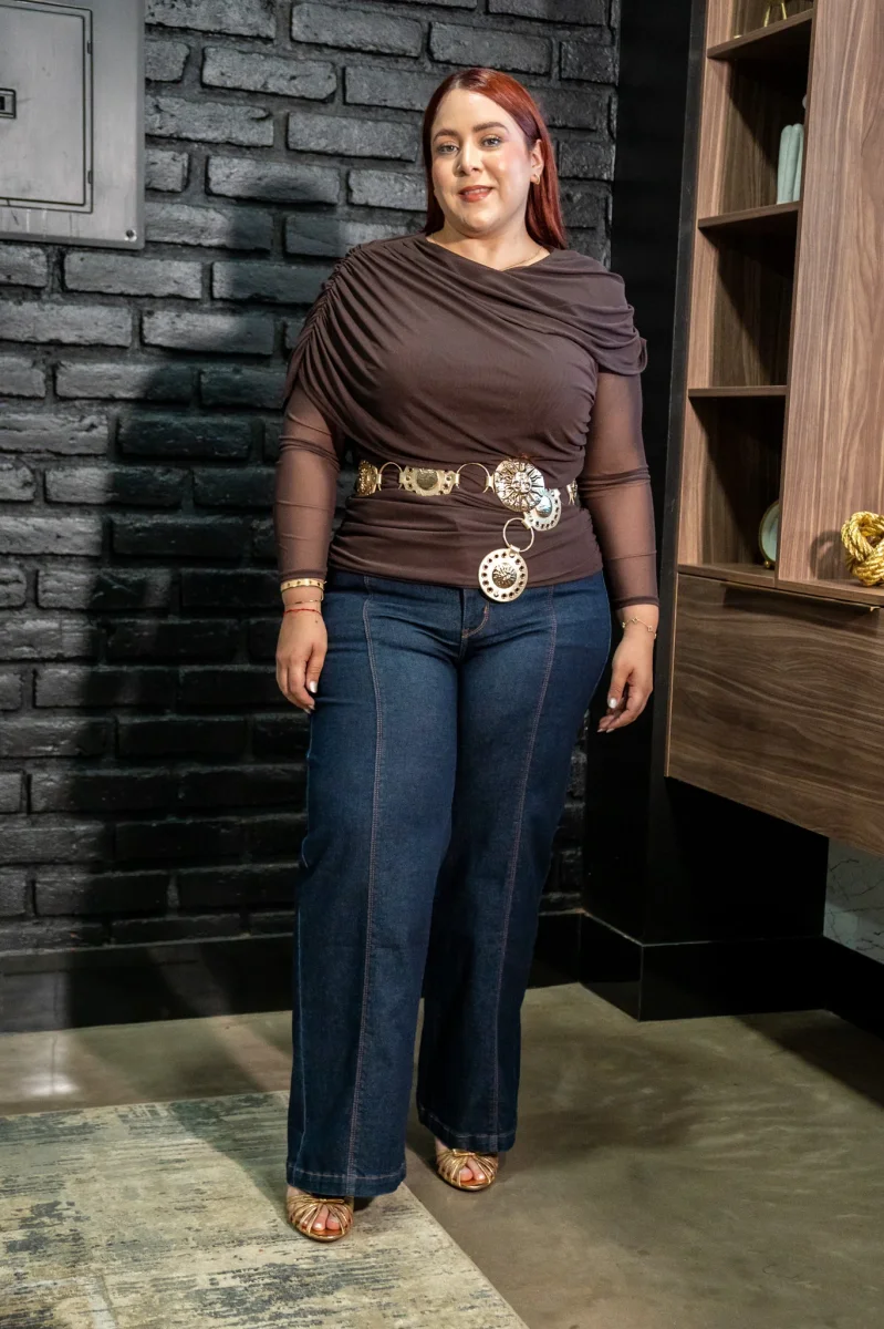 Blusa Mesh con Capas Curvy Cafe - Imagen 5