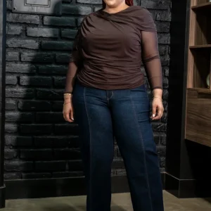 Blusa Mesh con Capas Curvy Cafe