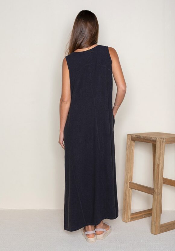 Vestido tirante pico antracita - Imagen 3