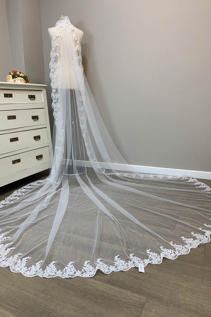 Velo de Novia de Rebrode de Hojas. - Imagen 3