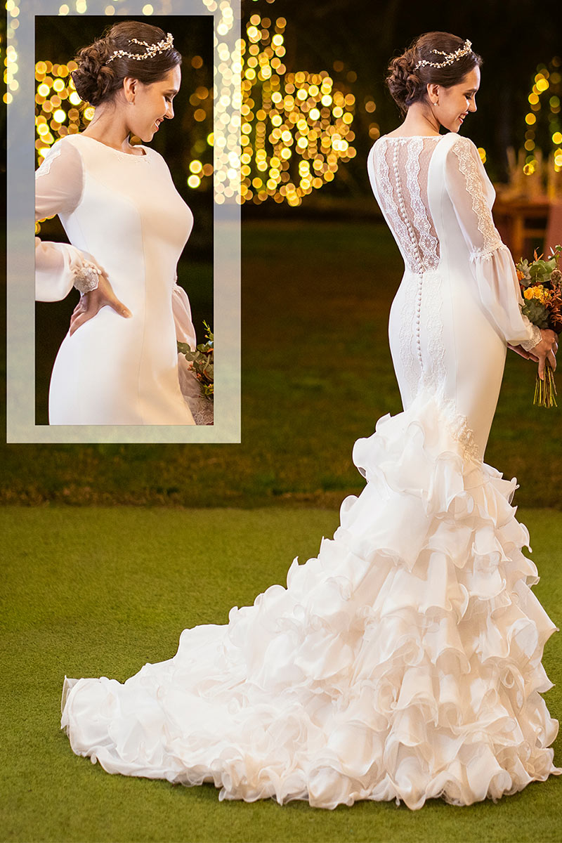 Vestido de Novia flamenca con Volantes de gasa. - Imagen 3