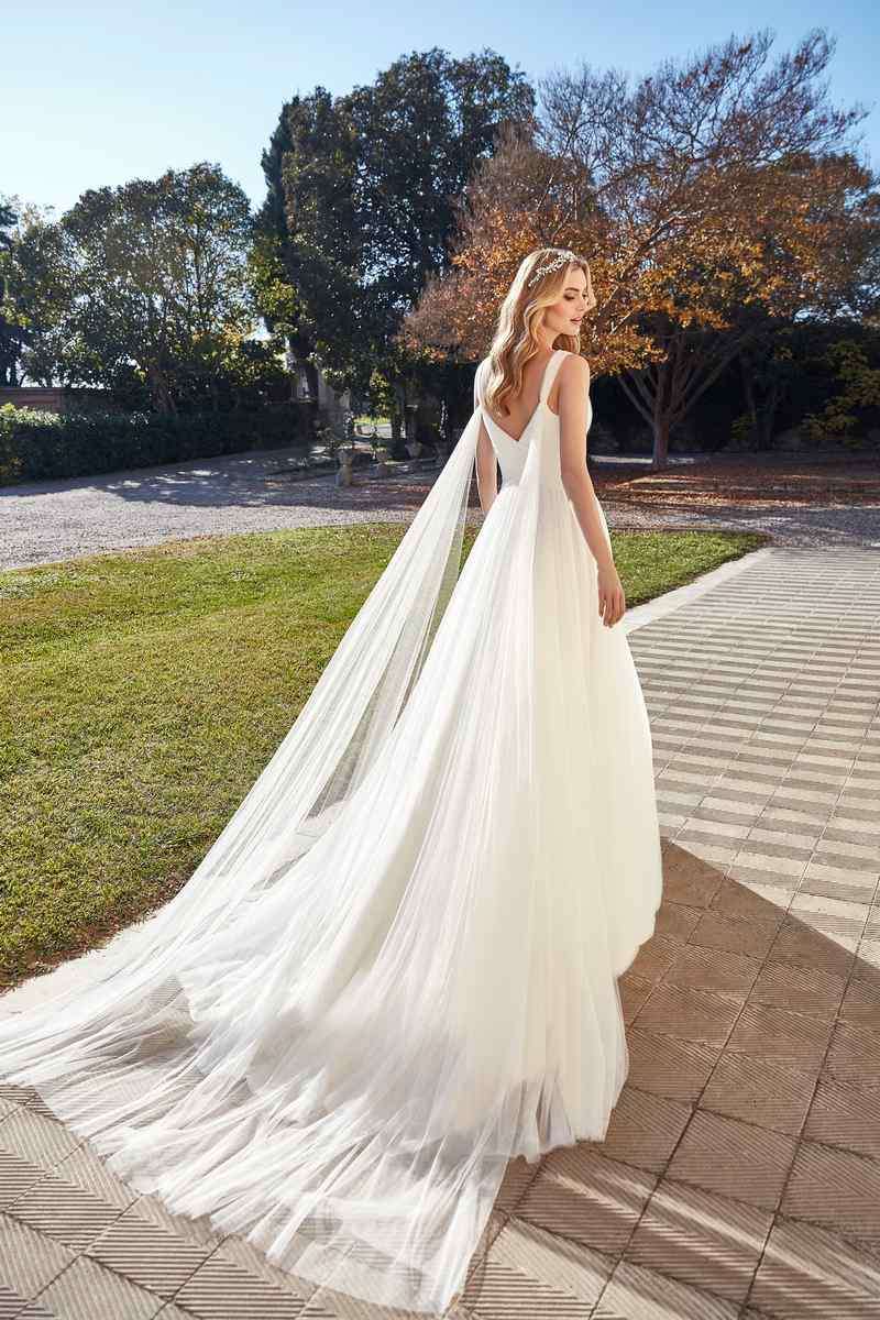 Vestido de novia de tul drapeado - Imagen 3