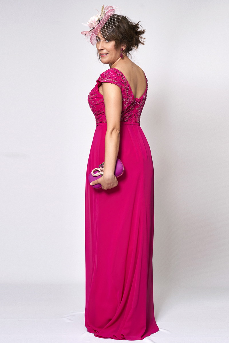 Vestido largo con cuerpo de pedrería. - Imagen 3
