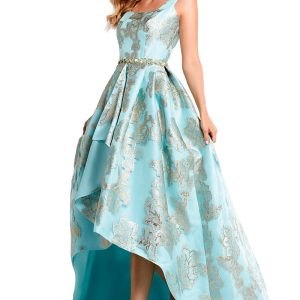 Vestido midi de brocado especial bodas.