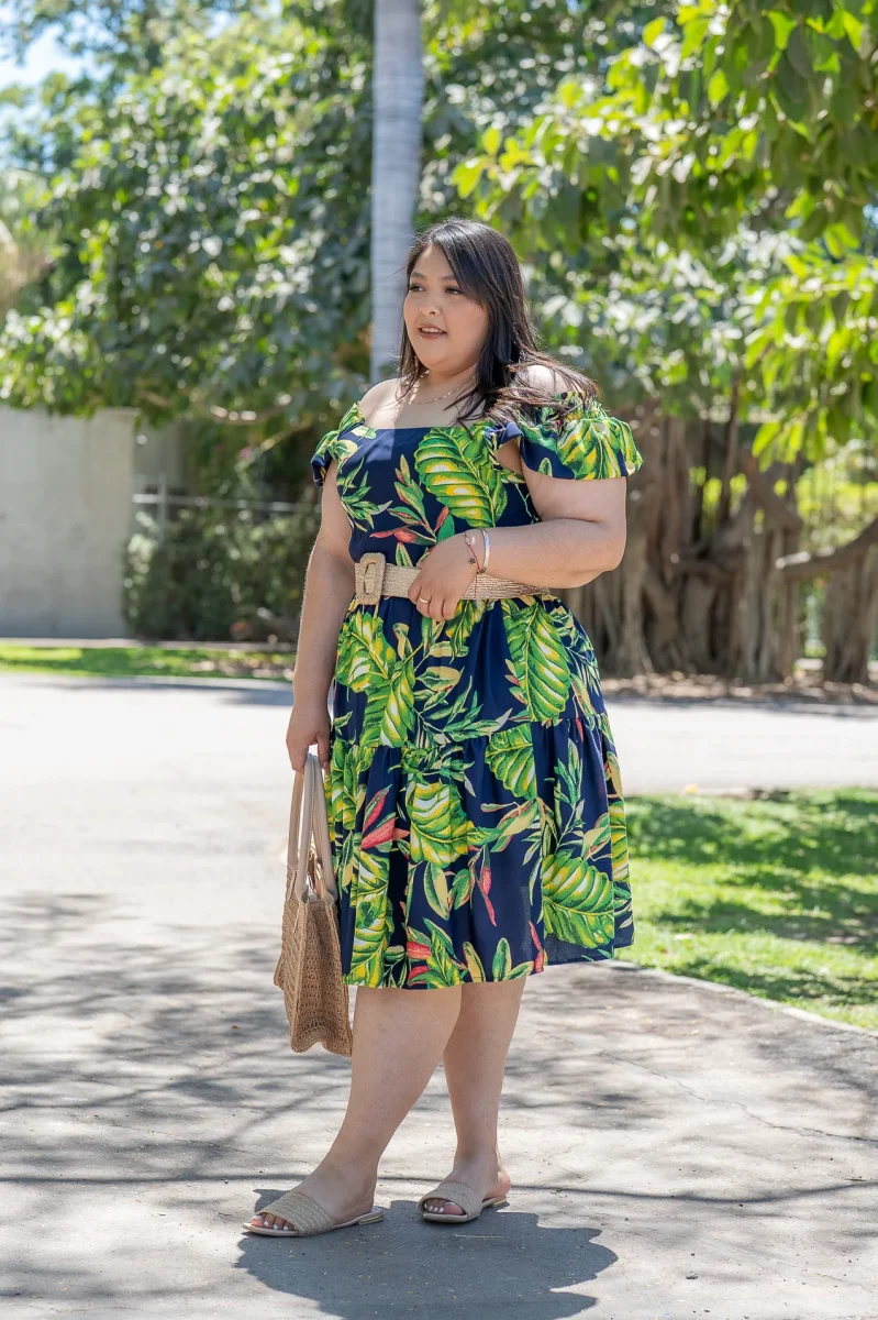 Vestido Curvy Corto Summer Azul Femenino Fresco Verano