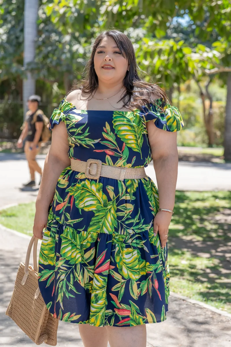 Vestido Curvy Corto Summer Azul Femenino Fresco Verano - Imagen 6