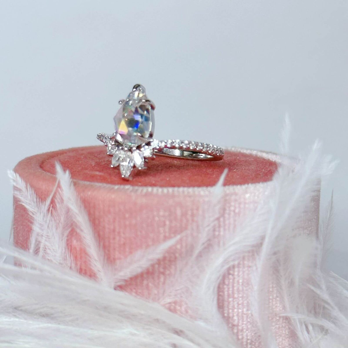 Anillo Artemisa 14k moissanita rose cut 1.5ct con certificado GRA - Imagen 5