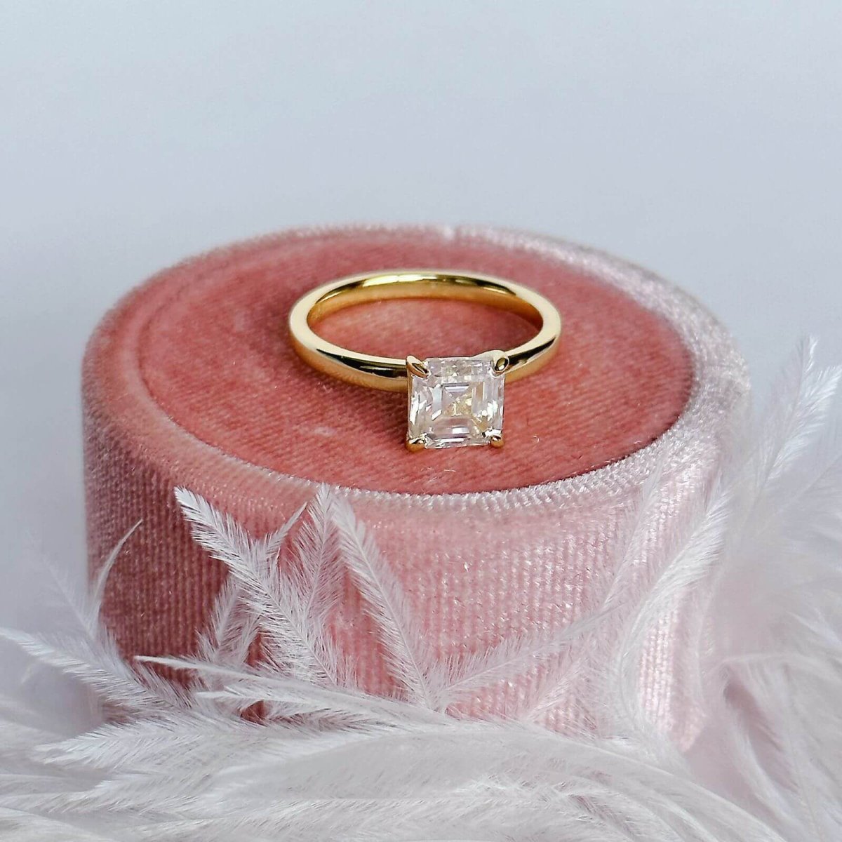 Anillo Danielle 10k moisanita assher 1.5ct con certificado GRA - Imagen 9
