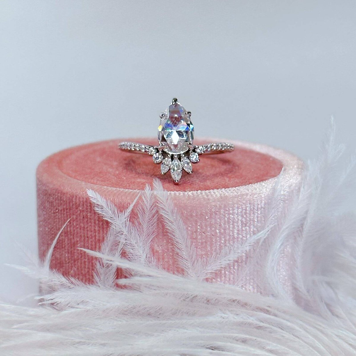Anillo Artemisa 14k moissanita rose cut 1.5ct con certificado GRA - Imagen 7