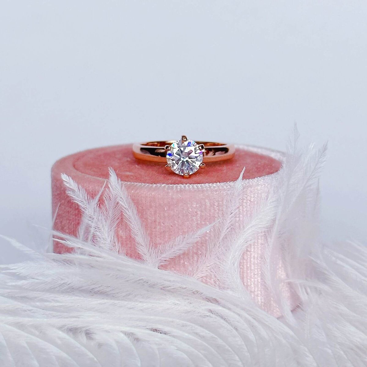 Anillo Olivia 14k moisanita 1.0ct con certificado GRA - Imagen 3
