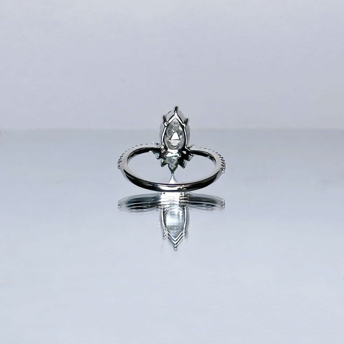 Anillo Artemisa 14k moissanita rose cut 1.5ct con certificado GRA - Imagen 4