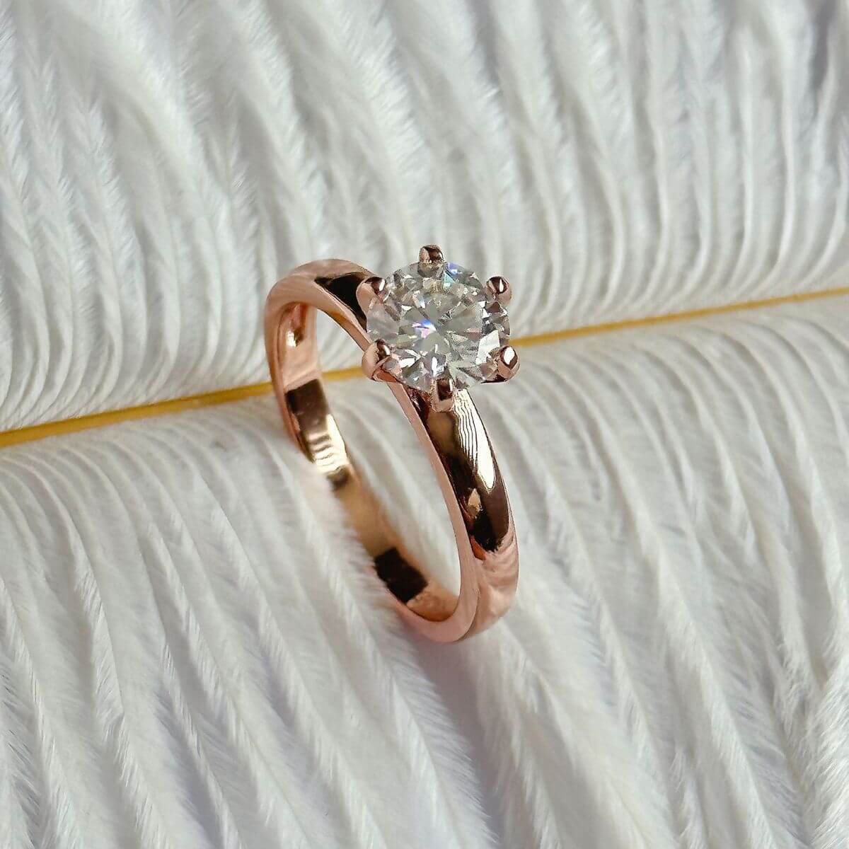 Anillo Olivia 14k moisanita 1.0ct con certificado GRA - Imagen 7