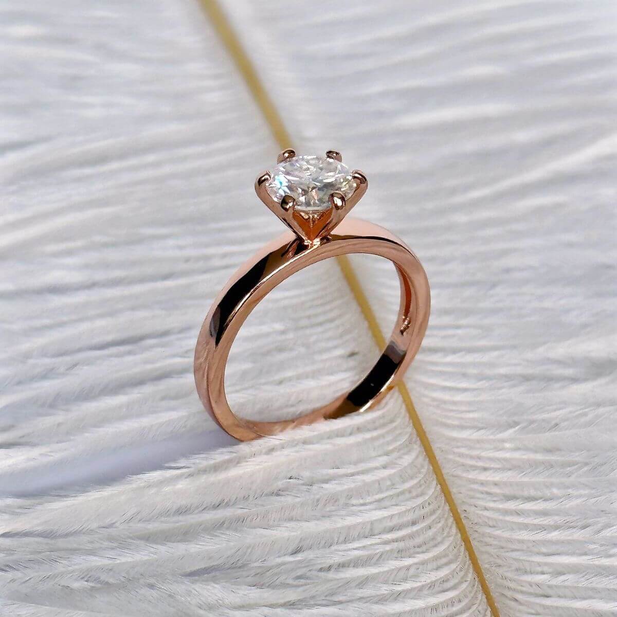 Anillo Olivia 14k moisanita 1.0ct con certificado GRA - Imagen 6