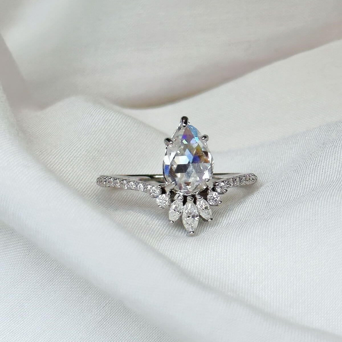 Anillo Artemisa 14k moissanita rose cut 1.5ct con certificado GRA - Imagen 9