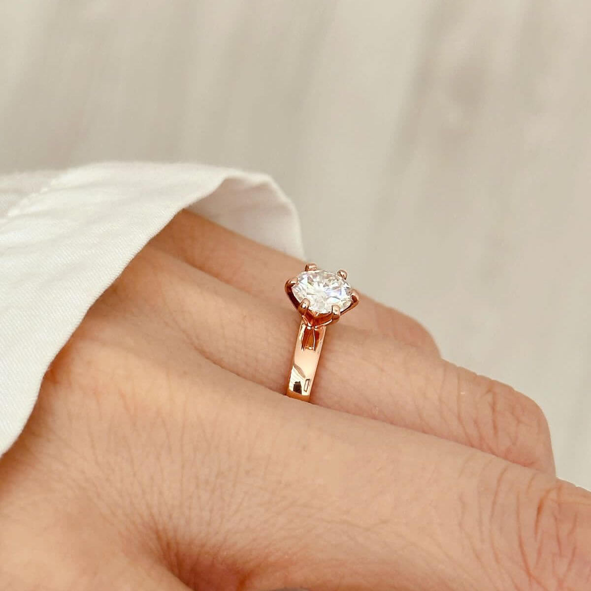Anillo Olivia 14k moisanita 1.0ct con certificado GRA - Imagen 9