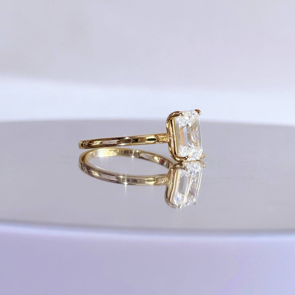 Anillo Hanna 10k moisanita esmeralda 2.5ct con certificado GRA - Imagen 6