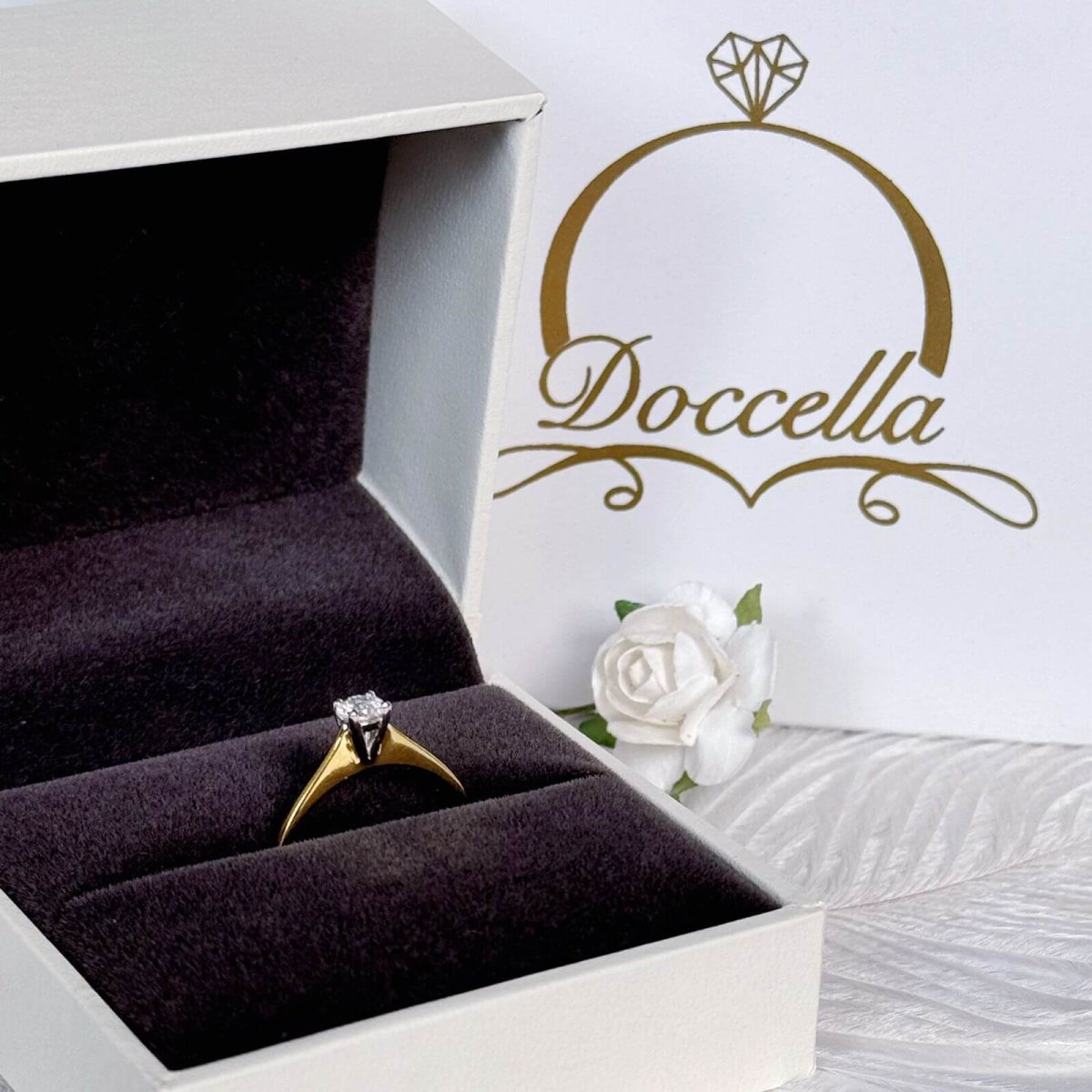 Anillo Anne 10k moisanita 0.3ct con certificado GRA - Imagen 8