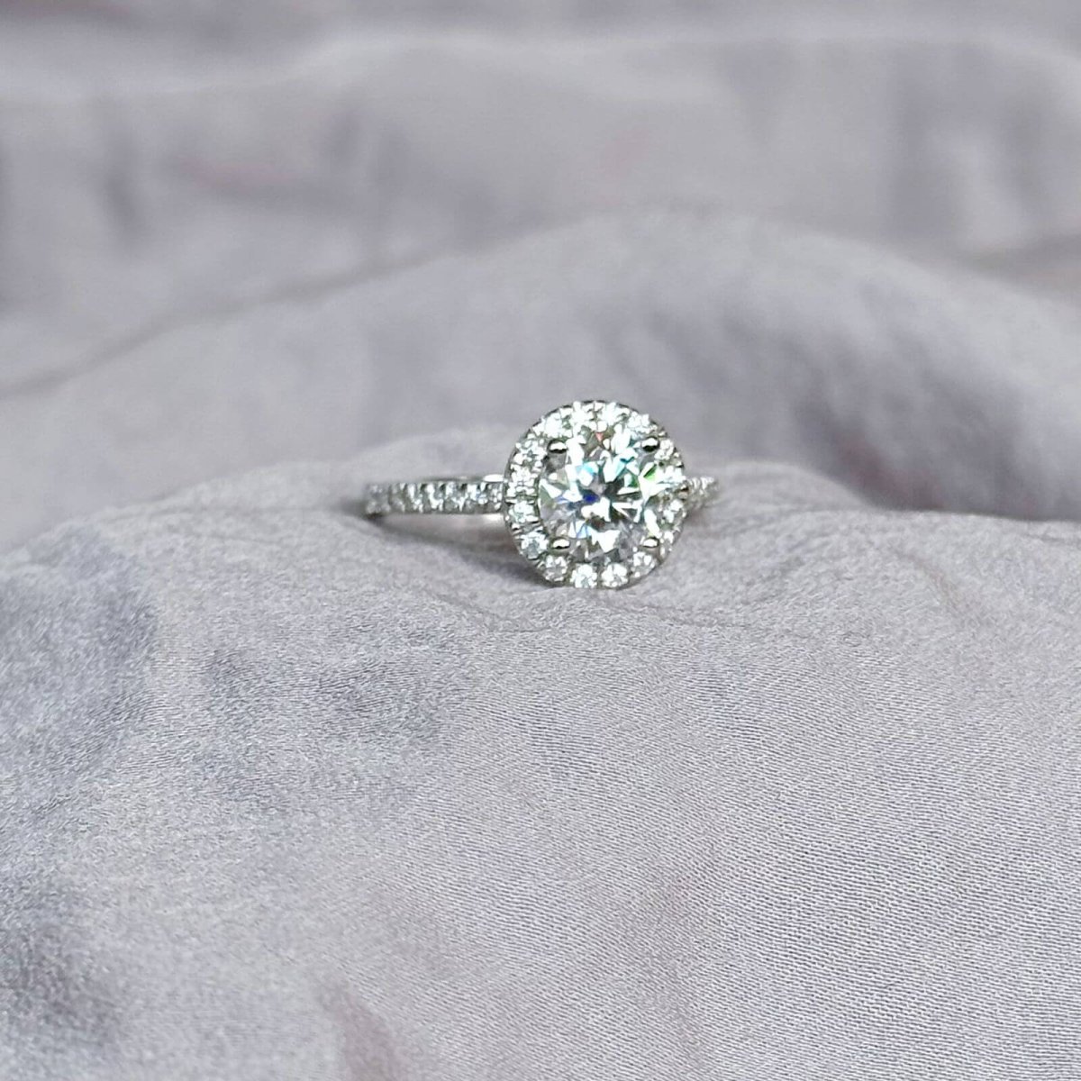 Anillo Marie Antoinette moisanita 1.0ct con certificado GRA - Imagen 3