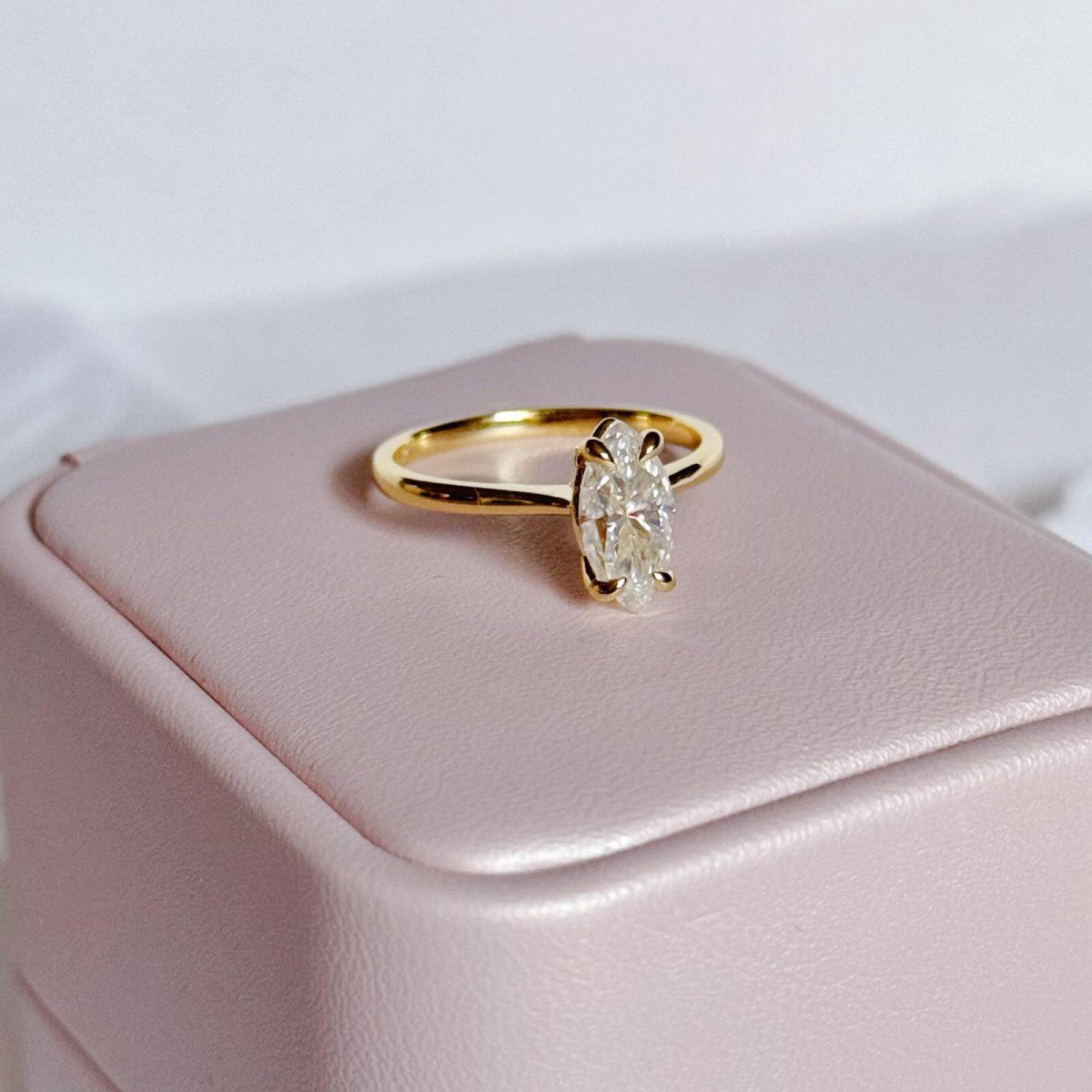 Anillo Marquesa 10k moisanita marquesa 1.0ct con certificado GRA - Imagen 7
