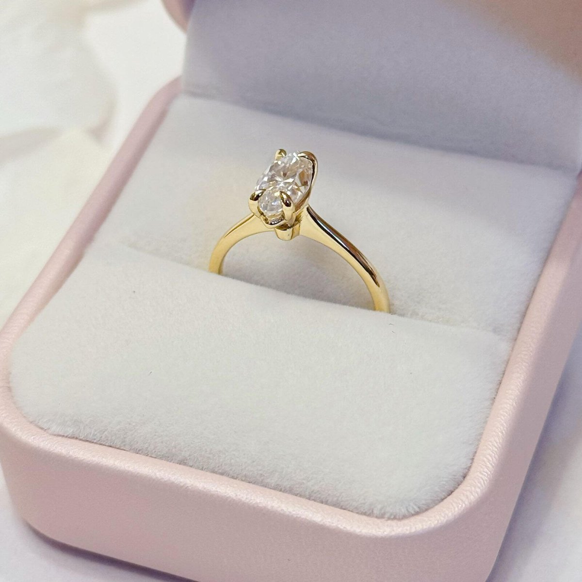 Anillo Marquesa 10k moisanita marquesa 1.0ct con certificado GRA - Imagen 8