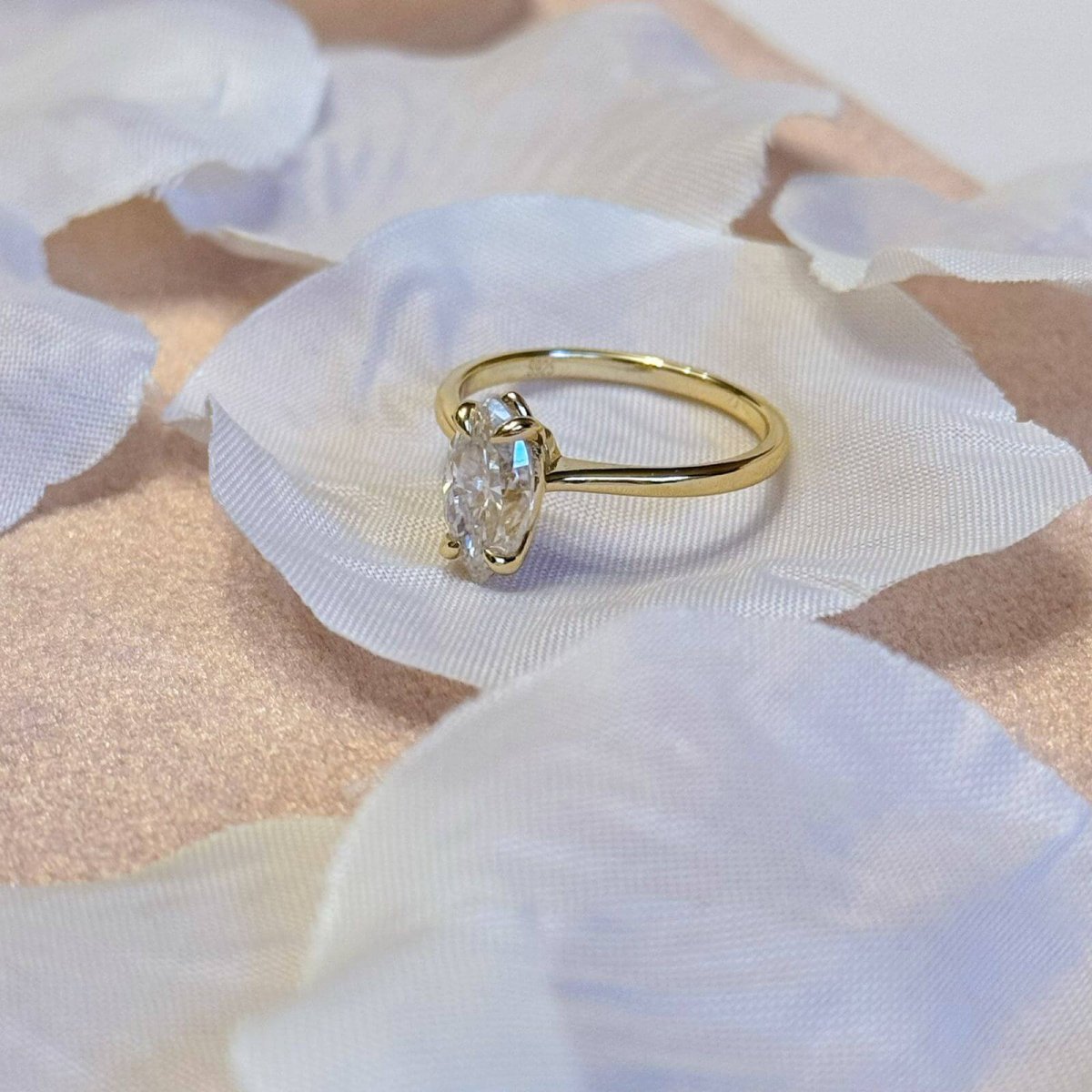 Anillo Marquesa 10k moisanita marquesa 1.0ct con certificado GRA - Imagen 6