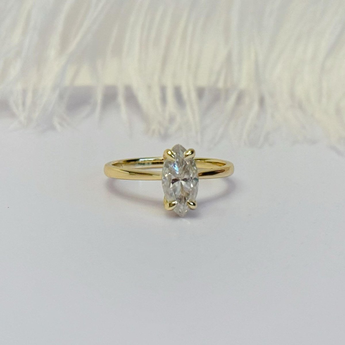 Anillo Marquesa 10k moisanita marquesa 1.0ct con certificado GRA - Imagen 3