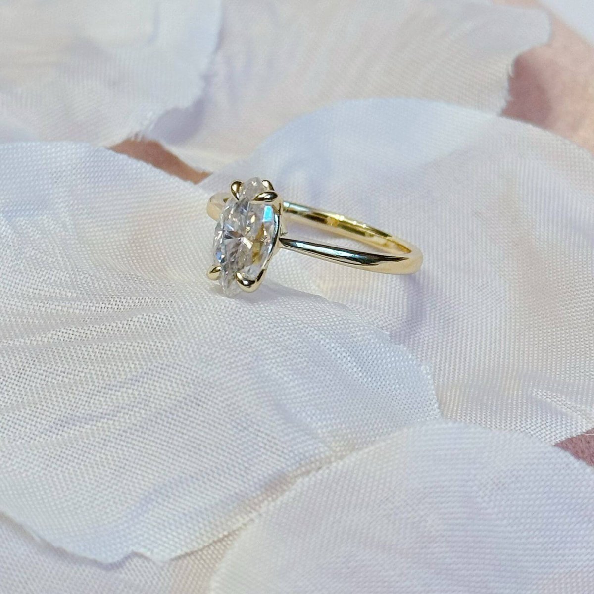 Anillo Marquesa 10k moisanita marquesa 1.0ct con certificado GRA - Imagen 5