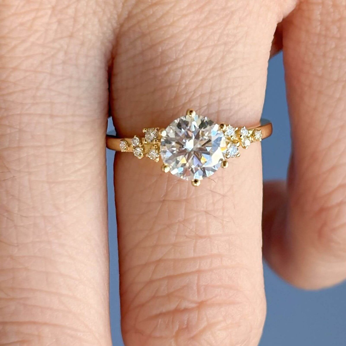 Anillo Dalia 10k moisanita 1.2ct con certificado GRA - Imagen 9