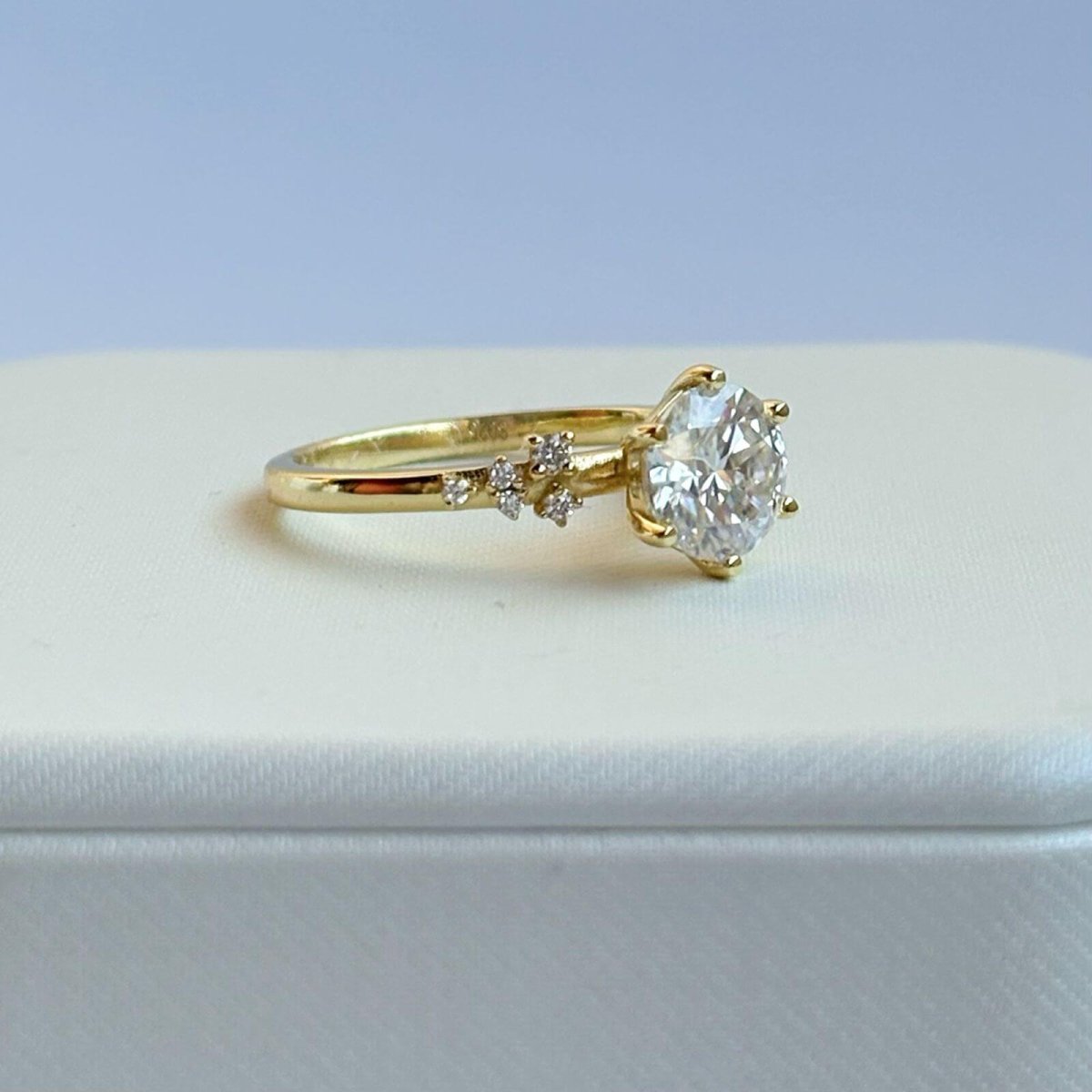 Anillo Dalia 10k moisanita 1.2ct con certificado GRA - Imagen 4