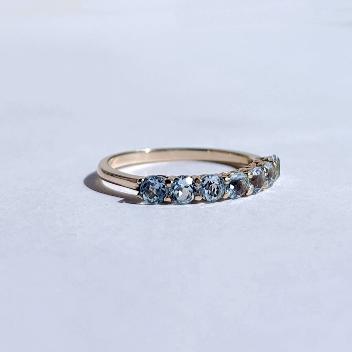MEDIA CHURUMBELA EMMA TOPACIOS DE LA INDIA AZUL PASTEL 14K - Imagen 3