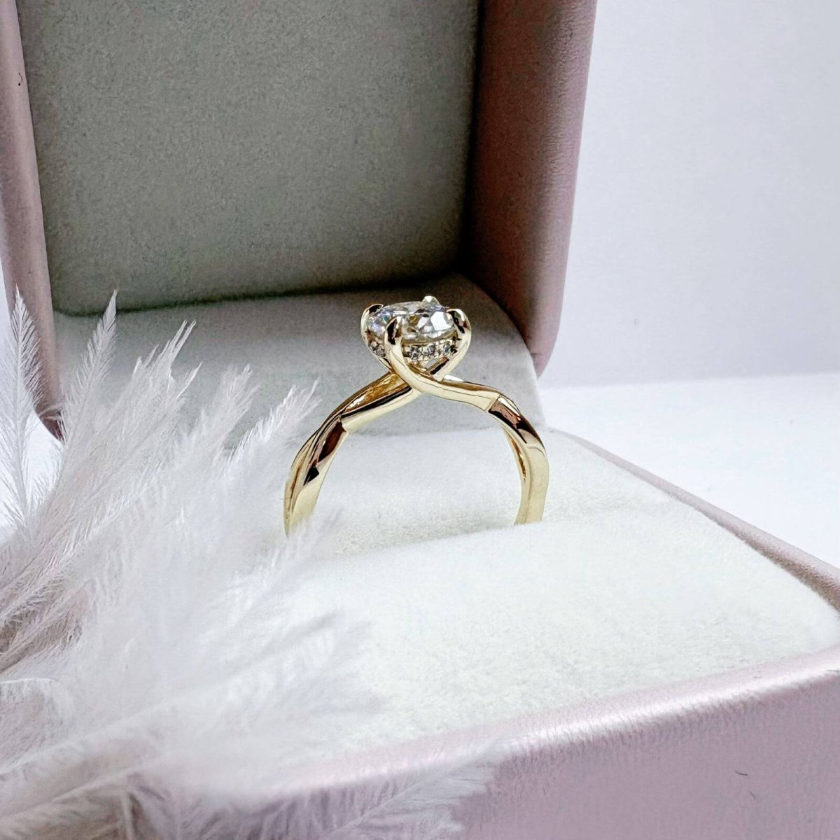 Anillo Florencia 14k moisanita 1.0ct con certificado GRA - Imagen 6