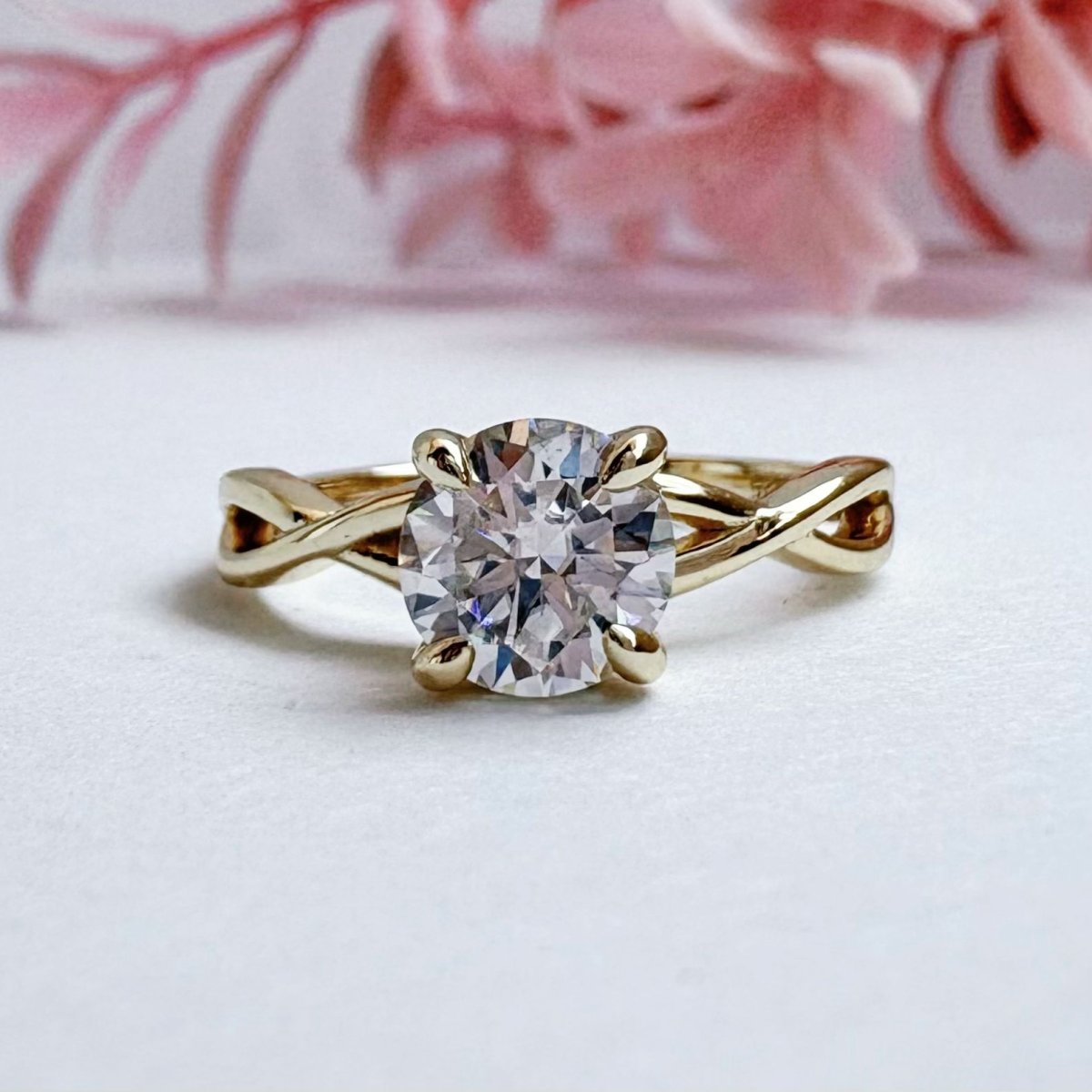 Anillo Florencia 14k moisanita 1.0ct con certificado GRA - Imagen 7