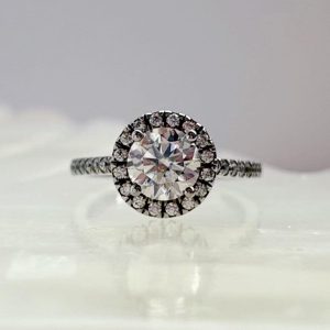 Anillo Marie Antoinette moisanita 1.0ct con certificado GRA