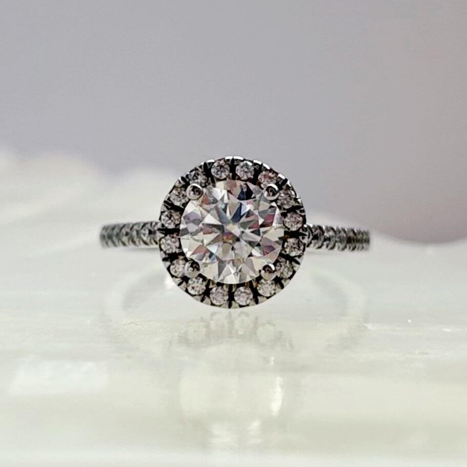 Anillo Marie Antoinette moisanita 1.0ct con certificado GRA