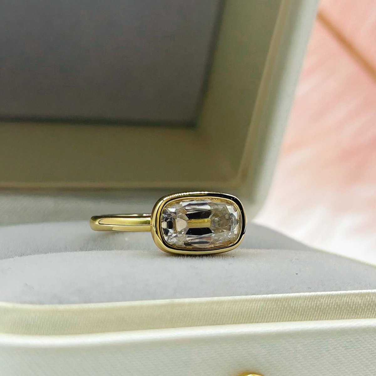 Anillo Zendaya 10K Moisanita OMC 2.0CT Con Certificado GRA - Imagen 6