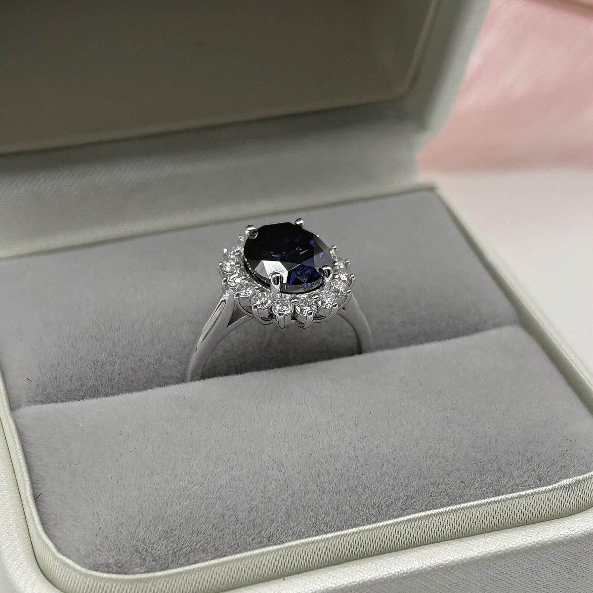 Anillo Diana 14k Moisanita Oval 3.0CT Con Certificado GRA - Imagen 7