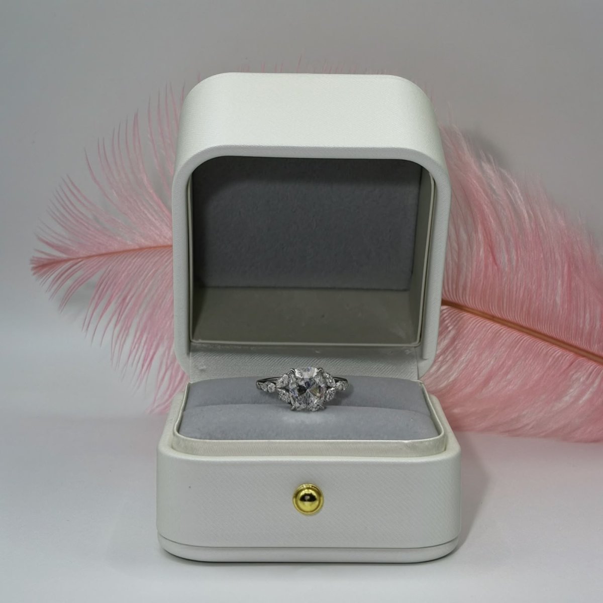 Anillo Rose 10K Moisanita RoseCut 2.0CT Con Certificado GRA - Imagen 6