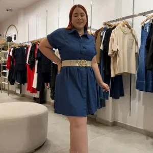 Vestido Camisero Denim Curvy Oscuro