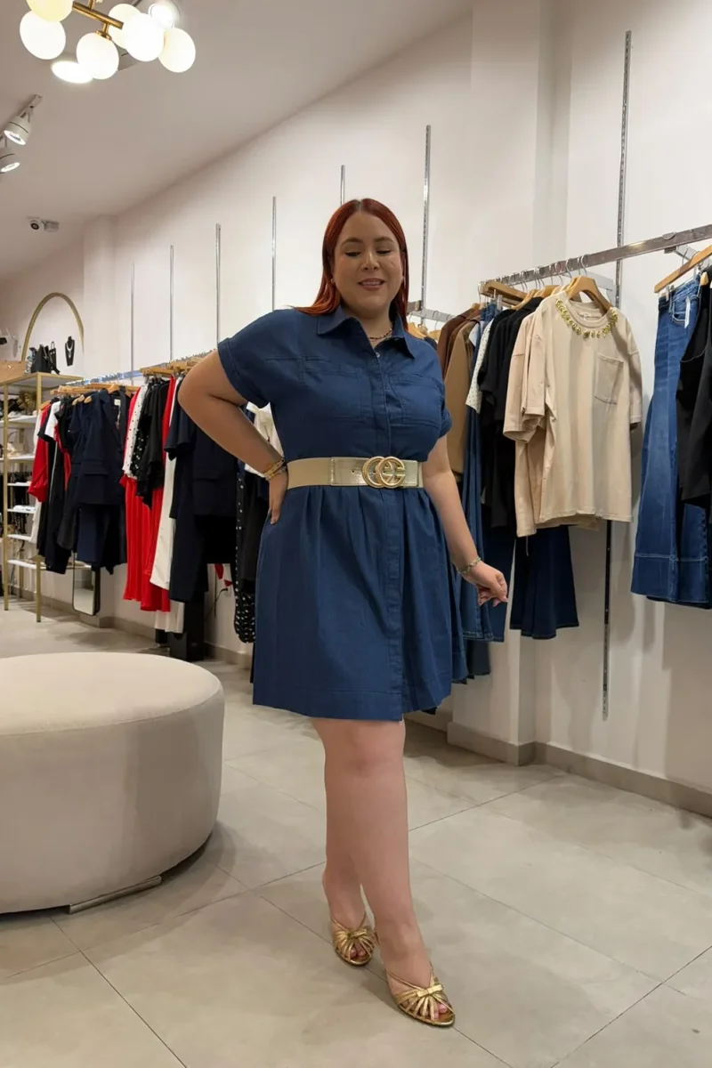 Vestido Camisero Denim Curvy Oscuro
