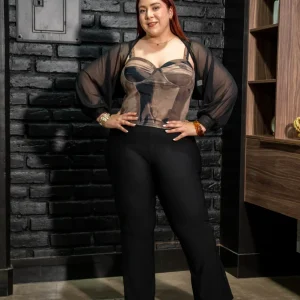 Blusa Tipo Corset Curvy Cafe